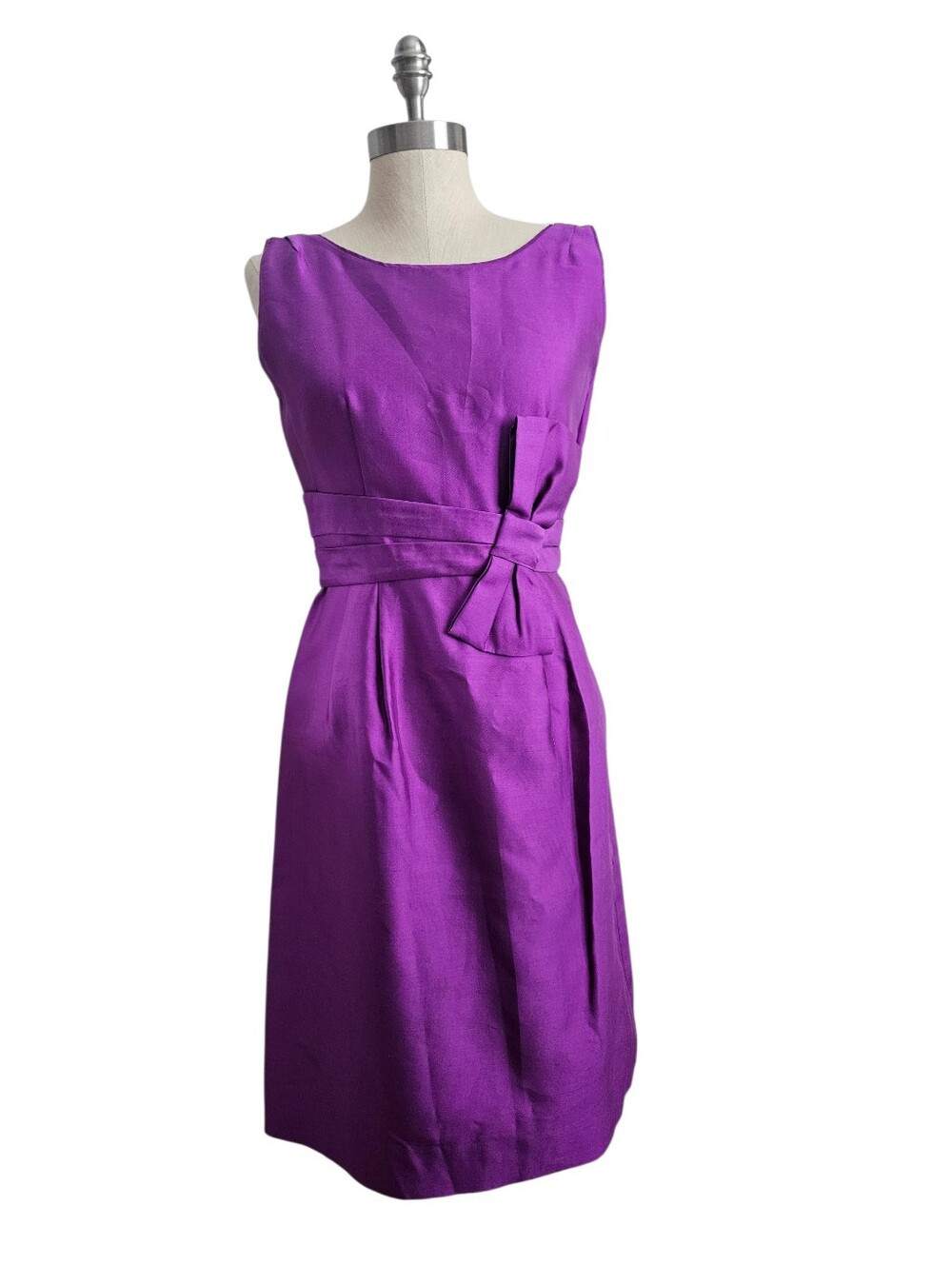 KATE SPADE NEW YORK Purple Silk Mademoiselle Side Bow Cocktail Dress | SZ 2